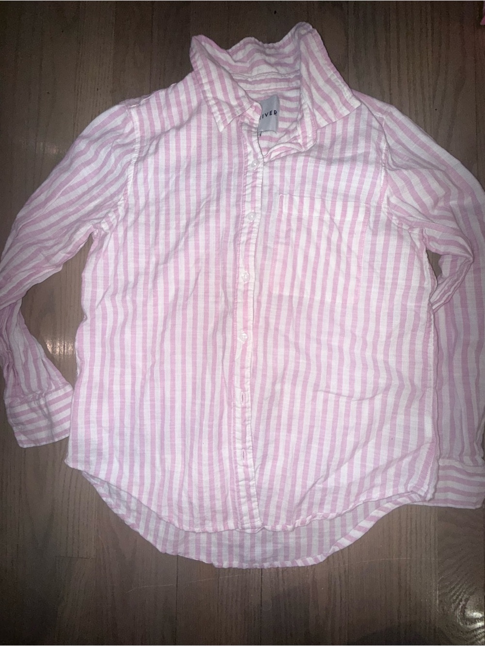 Lola River Pink & White Striped Button-Up Shirt